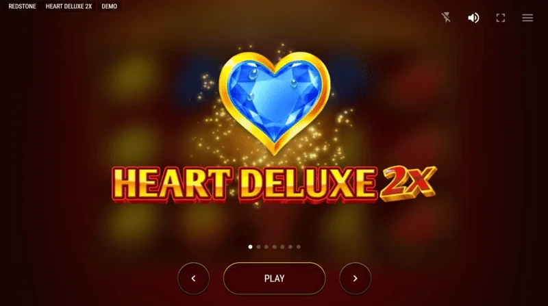 Heart Deluxe 2x - ძირითადი მენიუ და სლოტის საწყისი ეკრანი