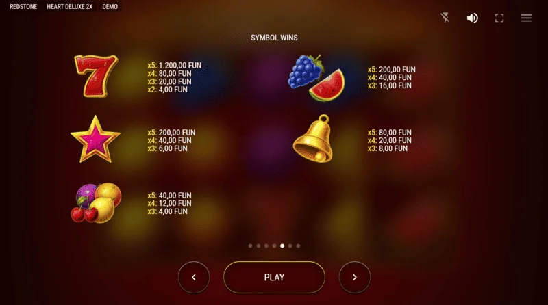 Heart Deluxe 2x - გადახდის ცხრილი გაფართოებადი wild-გულით
